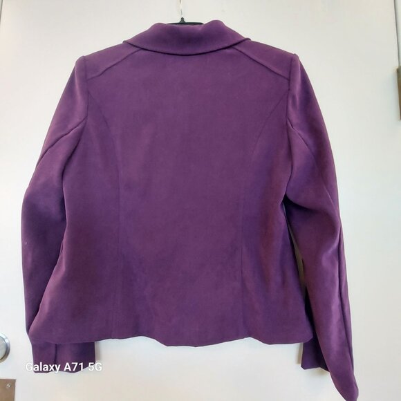 Harve Benard Woman Large Purple Front Zip Blazer - Picture 2 of 6